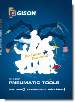 Portada del catálogo de herramientas neumáticas, herramientas neumáticas 2018-2019 de Gison